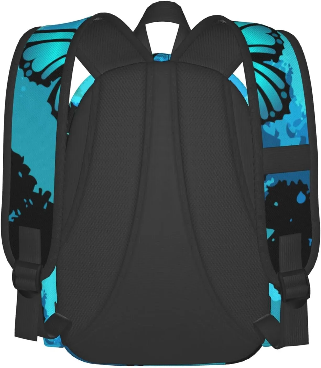 Delerain 17 Inch Backpack Blue Butterfly Laptop Backpack School Bookbag Shoulder Bag Casual Daypack For School/Camping/Hiking/Picnic/Beach/Travel