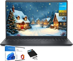 Dell Inspiron 15 Laptop for Business, 15.6" FHD Display, i3-1215U(6 cores), 16GB RAM, 1TB SSD, Intel UHD Graphics, Wi-Fi 6, Windows 11 Pro, with Office Lifetime & External CD/DVD Drive