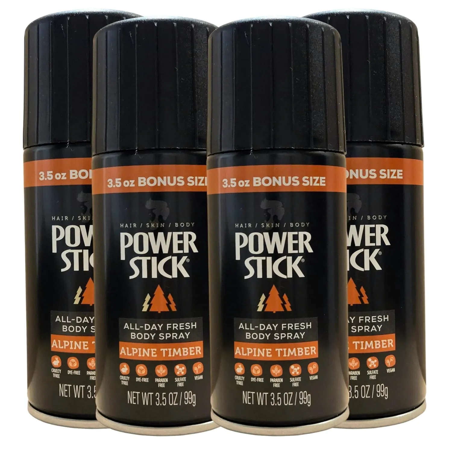 Deodorant for Men Power Stick ALPINE TIMBER Body Spray for Men, 3.5 OZ (Pack of 4)