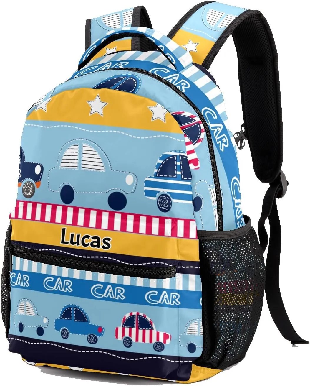 Deven Cute Cartoon Car Personalized Kids Backpack for Boy/Girl Teen Primary School Daypack Travel Bag Bookbag