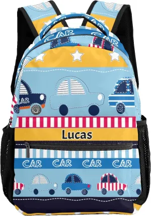 Deven Cute Cartoon Car Personalized Kids Backpack for Boy/Girl Teen Primary School Daypack Travel Bag Bookbag