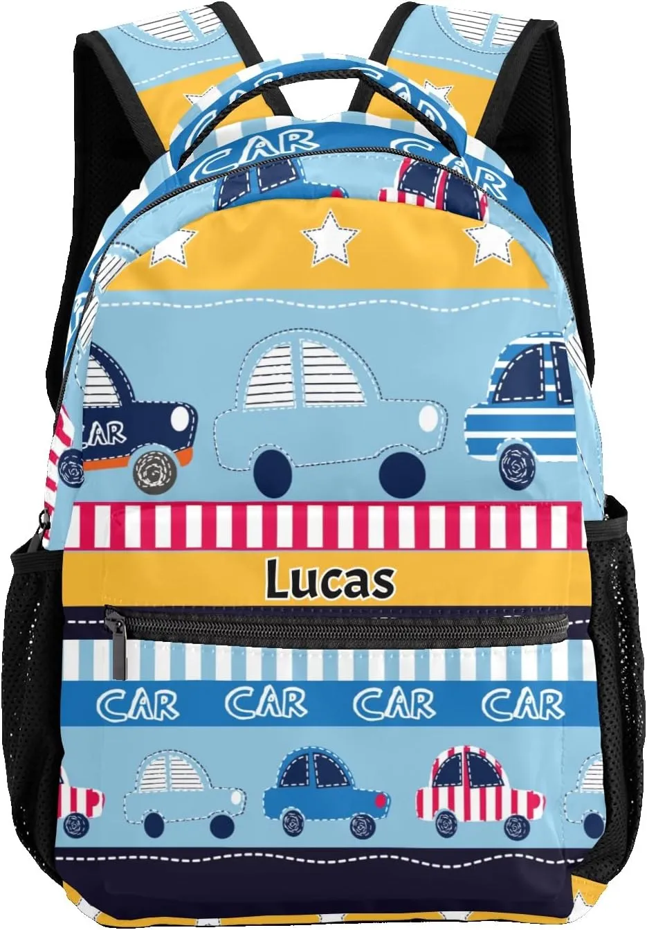 Deven Cute Cartoon Car Personalized Kids Backpack for Boy/Girl Teen Primary School Daypack Travel Bag Bookbag