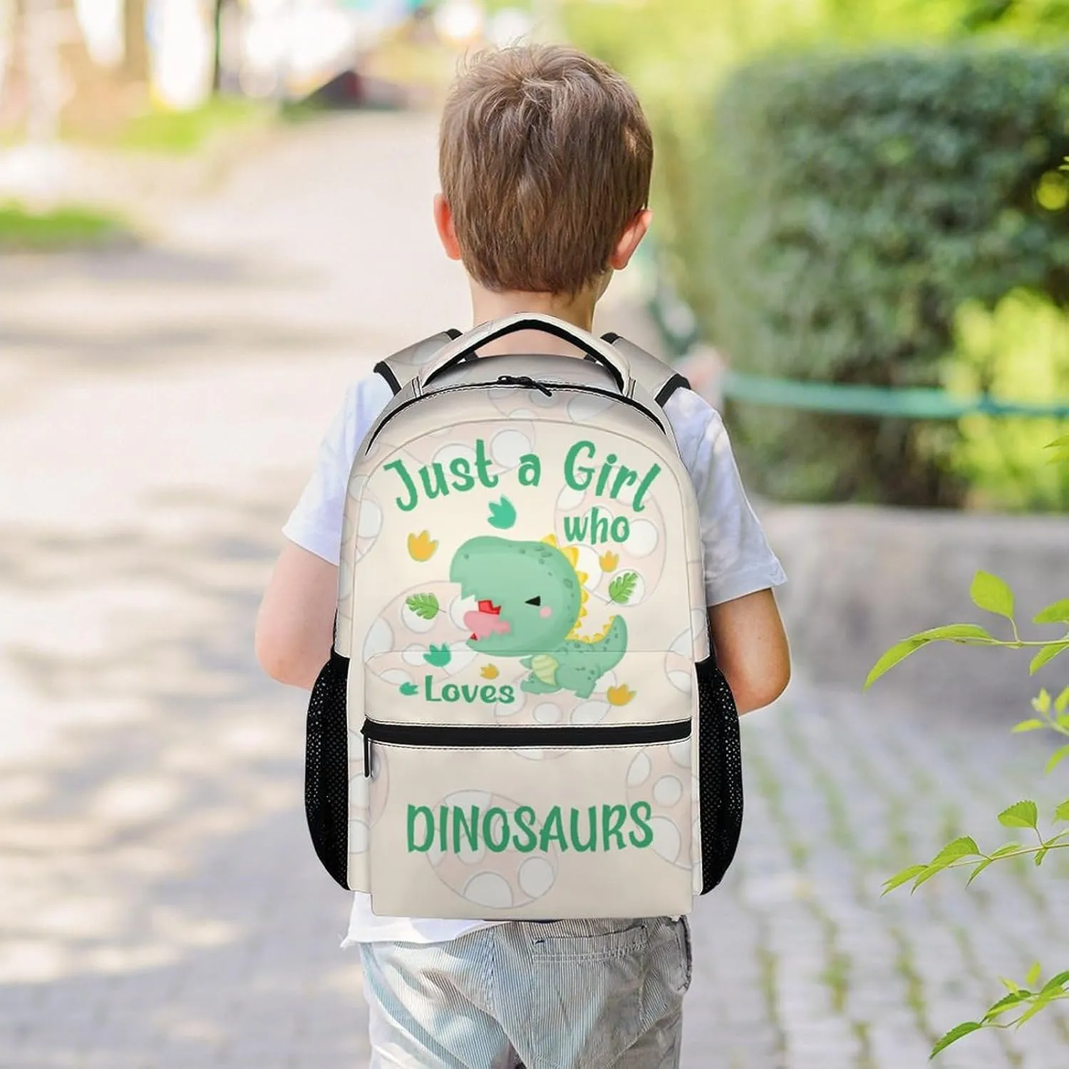 Dinosaur Backpacks for Girls - 16 Inch Cute Backpack for School - Green, Large Capacity, Durable, Lightweight Bookbag for Kids, Travel