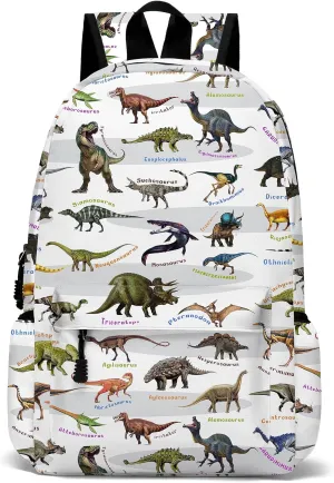 Dinosaur Bacpack 17in Laptop Knapsack Casual Daypack Packsack Rucksack Bags Travel Backpacks for Men Women