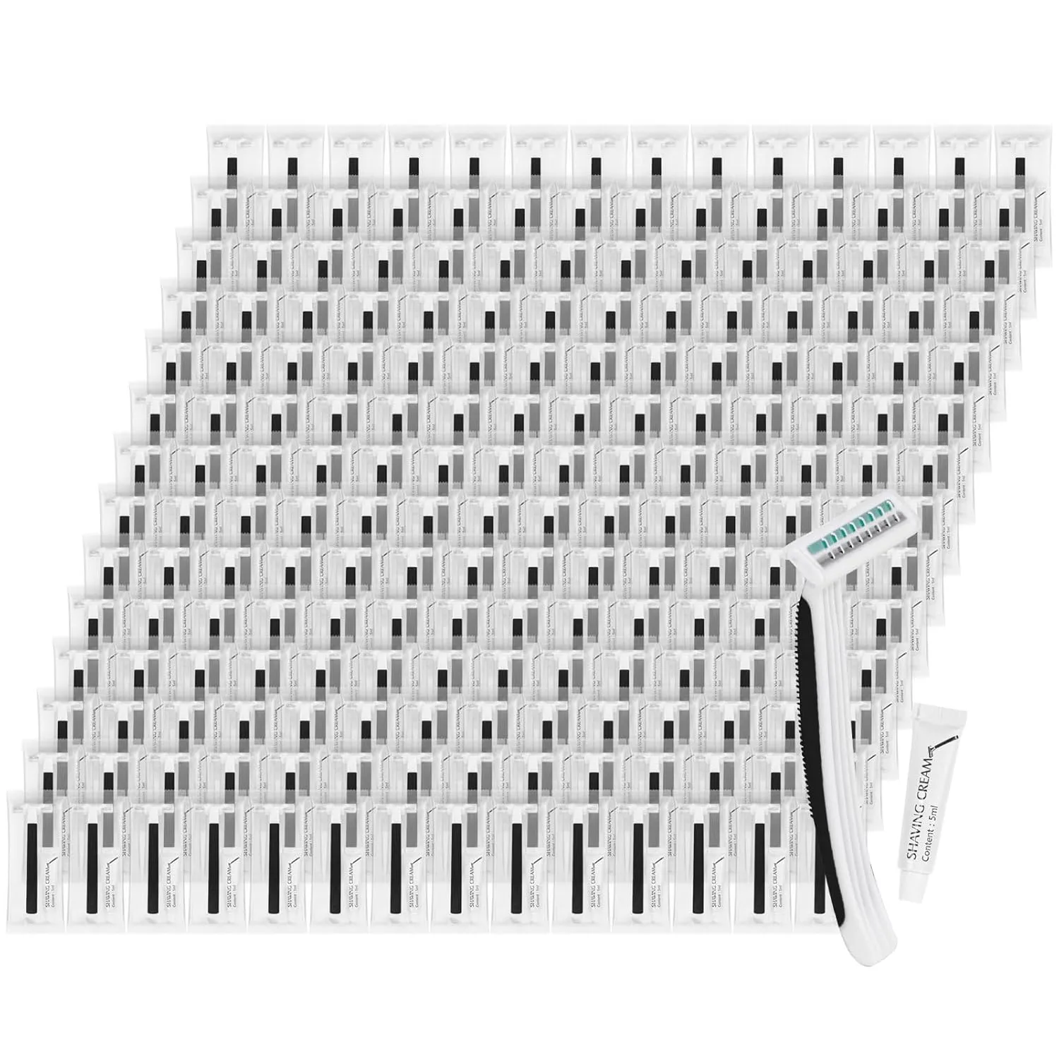 Disposable Razors Bulk, Razors Individually Wrapped Bulk, Travel Razors Bulk With Shaving Cream For Hotels, Shelters, Homeless, Nursing Homes, Charities, Churches, Black (100-PACK)
