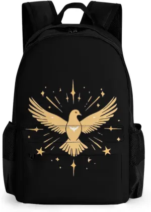 Divine Pigeon Cute Backpack Travel Work Bag with Water Bottle Pocket Adjustable Padded Shoulder Straps Daypack 42x30.5cm