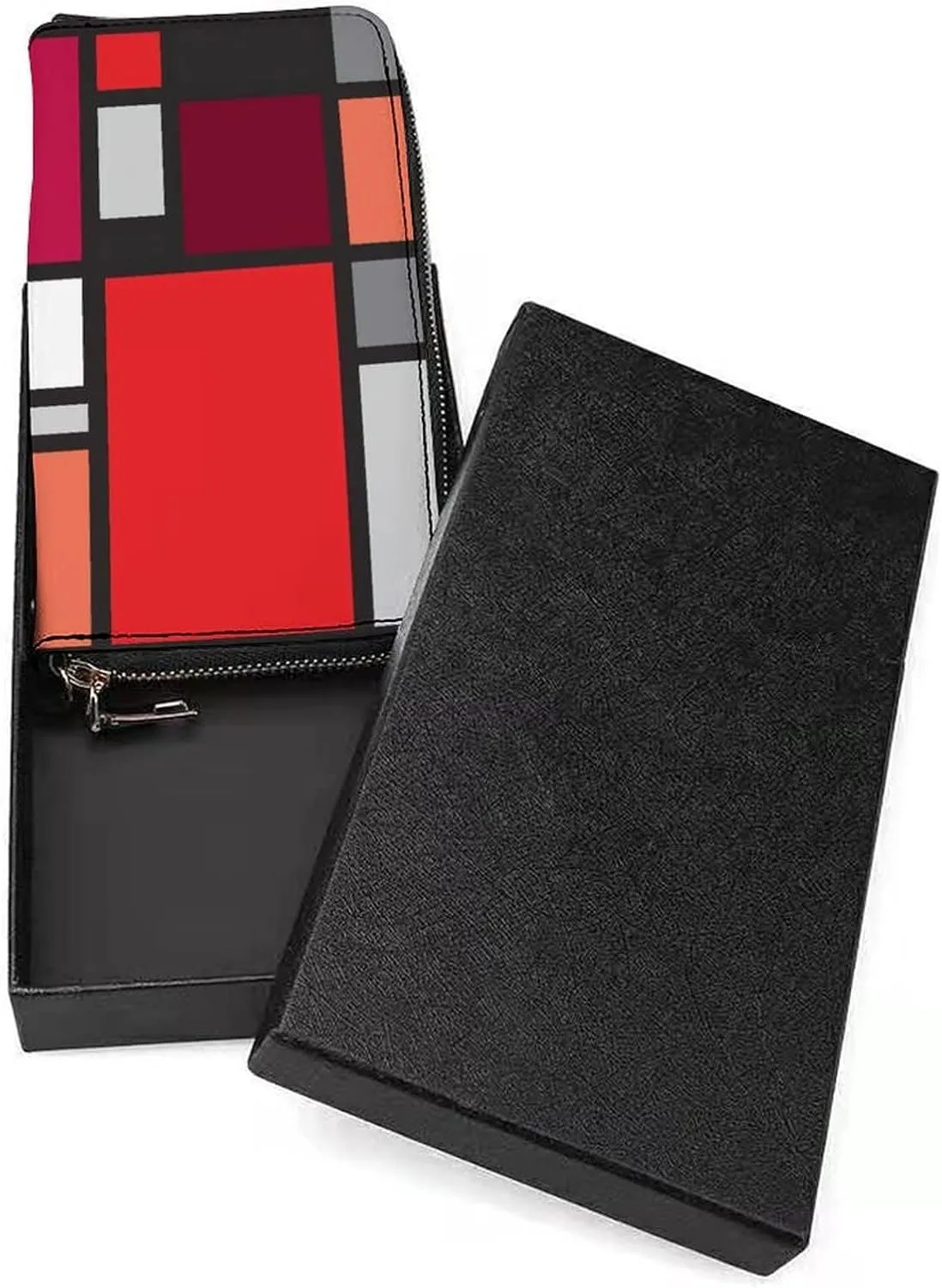 Donnapink Long Clutch Wallet, Long Handbag with Wristlet Strap, PU Leather Zip Purse
