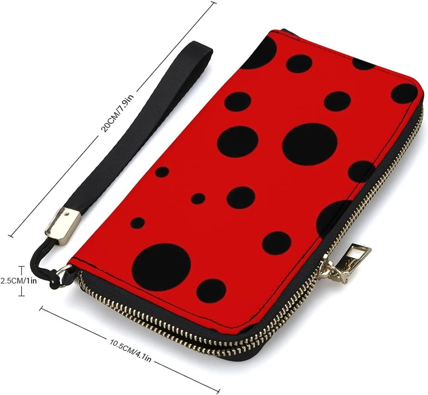 Donnapink Long Clutch Wallet, Long Handbag with Wristlet Strap, PU Leather Zip Purse