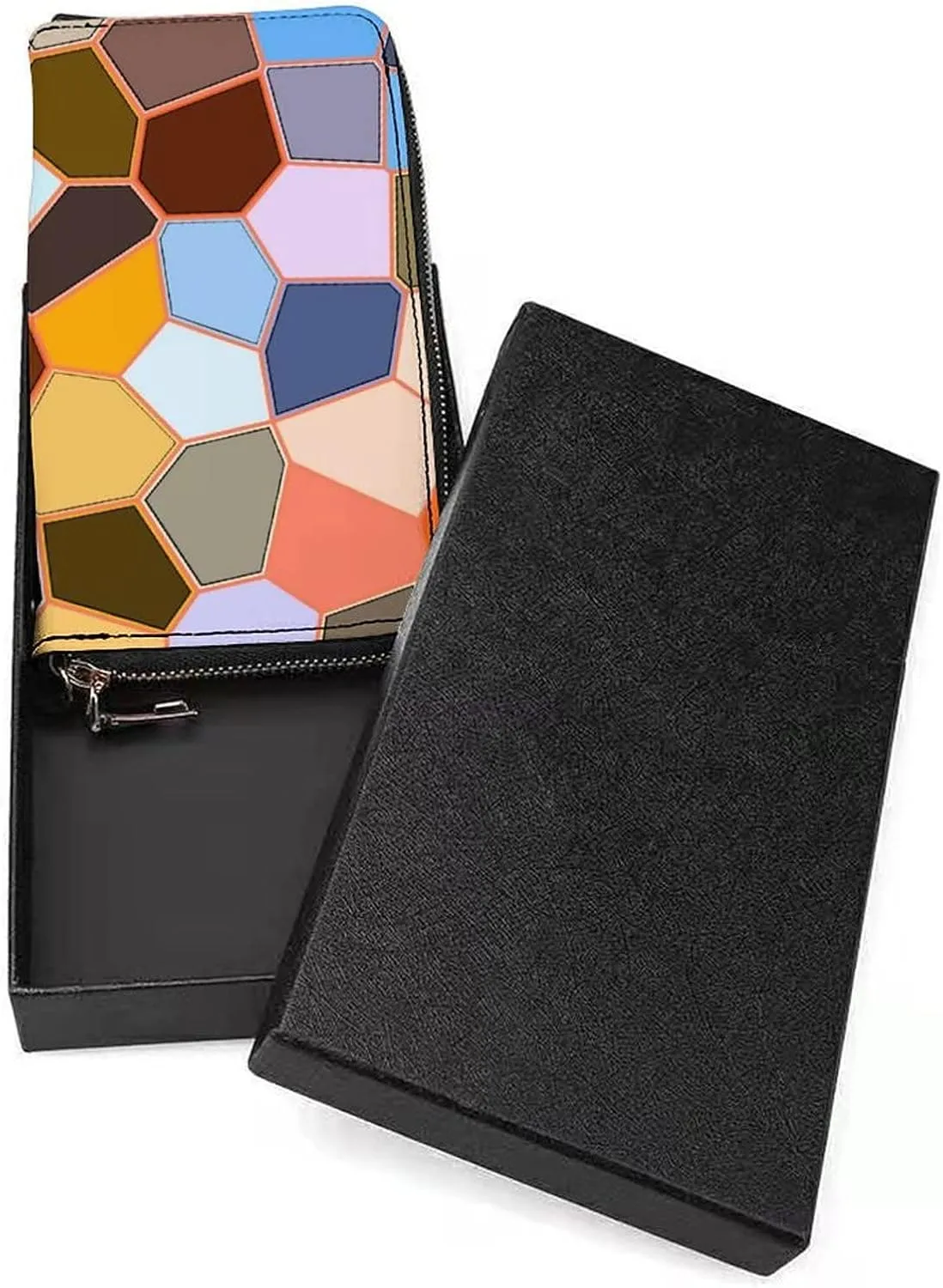 Donnapink Long Clutch Wallet, Long Handbag with Wristlet Strap, PU Leather Zip Purse