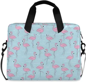 Doodle Flamingo Blue 15.6 Inch Laptop Bag Computer Briefcase Office Travel Business