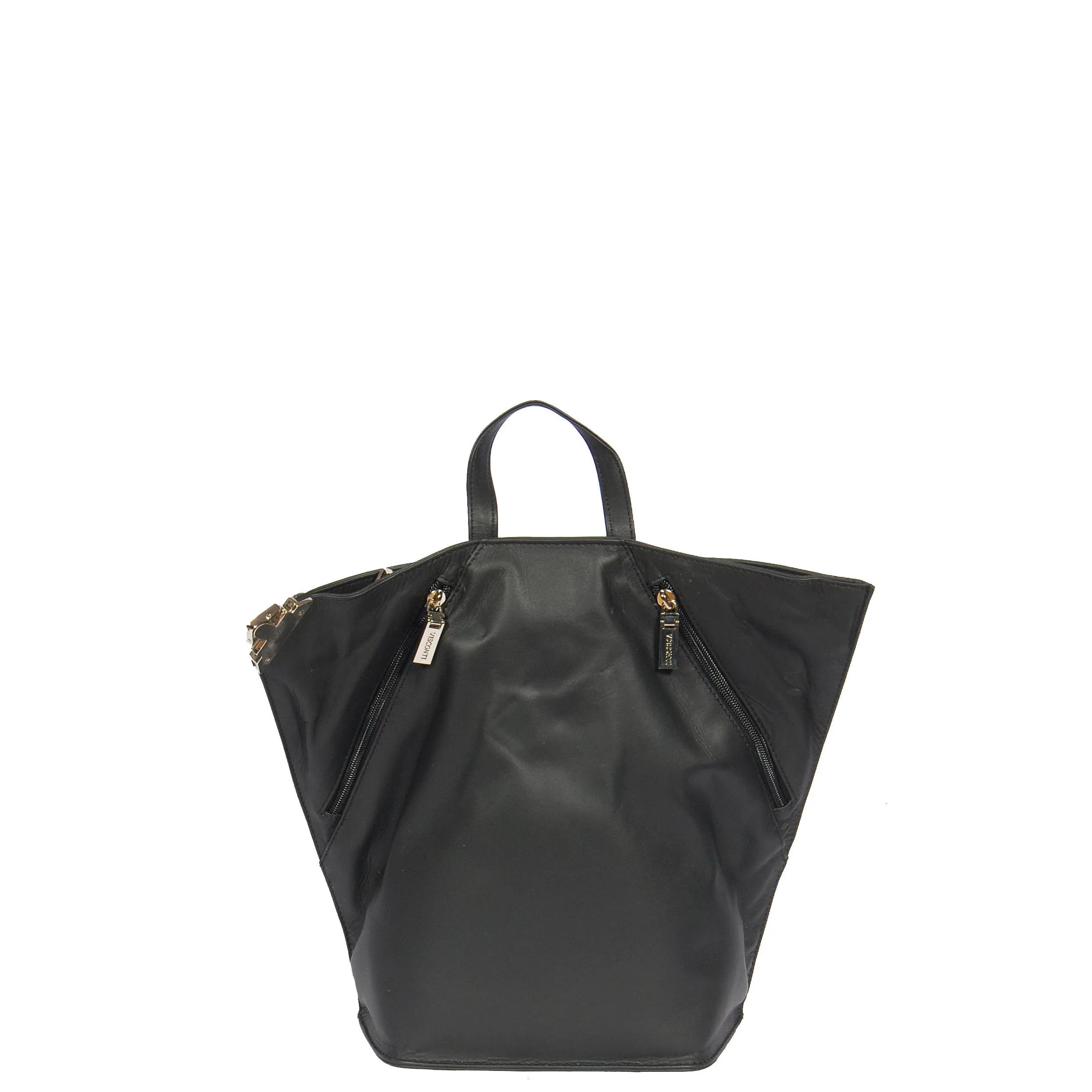 DR381 Small Travel Leather Backpack Black