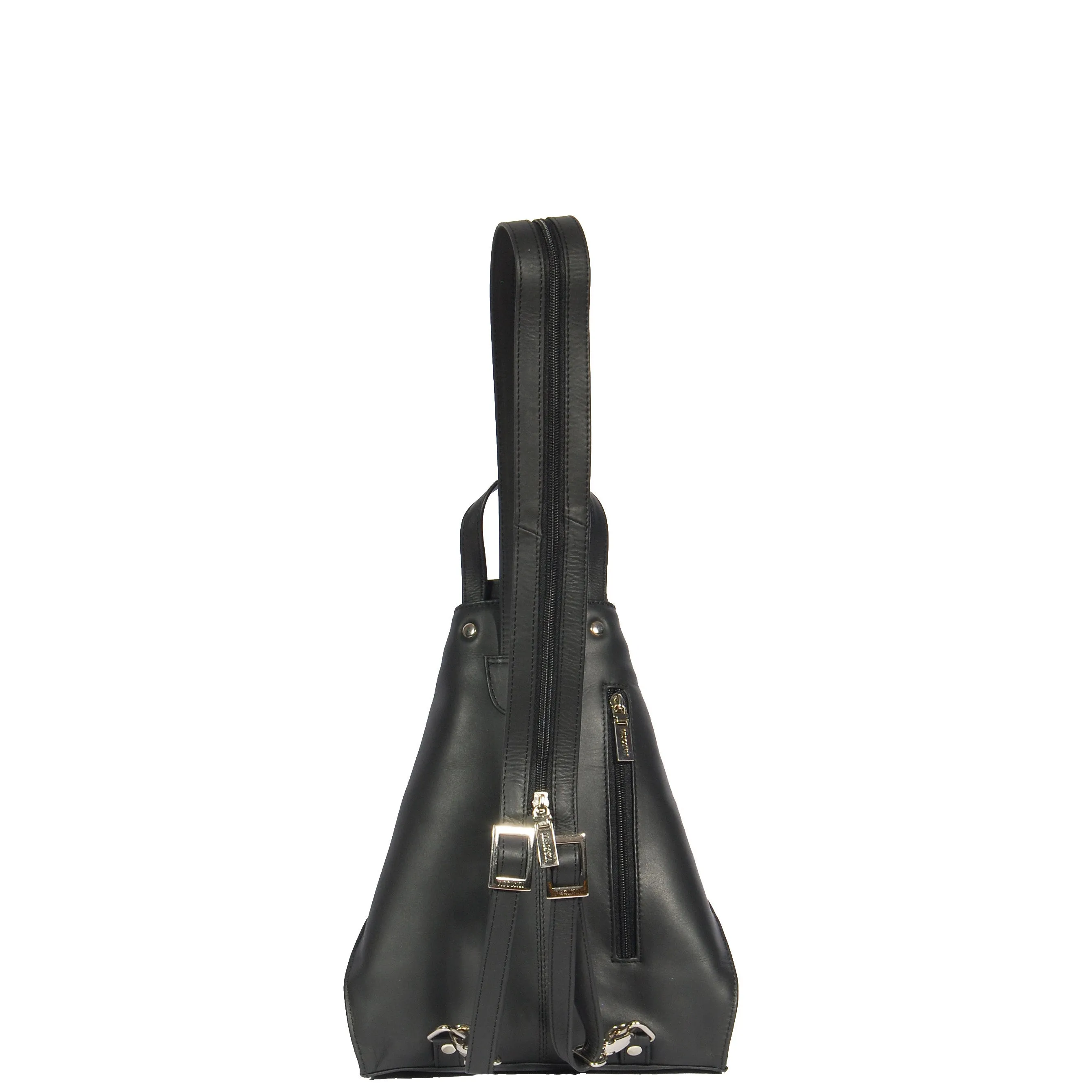 DR381 Small Travel Leather Backpack Black