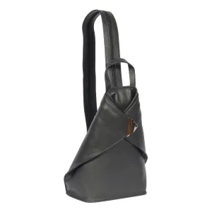DR381 Small Travel Leather Backpack Black