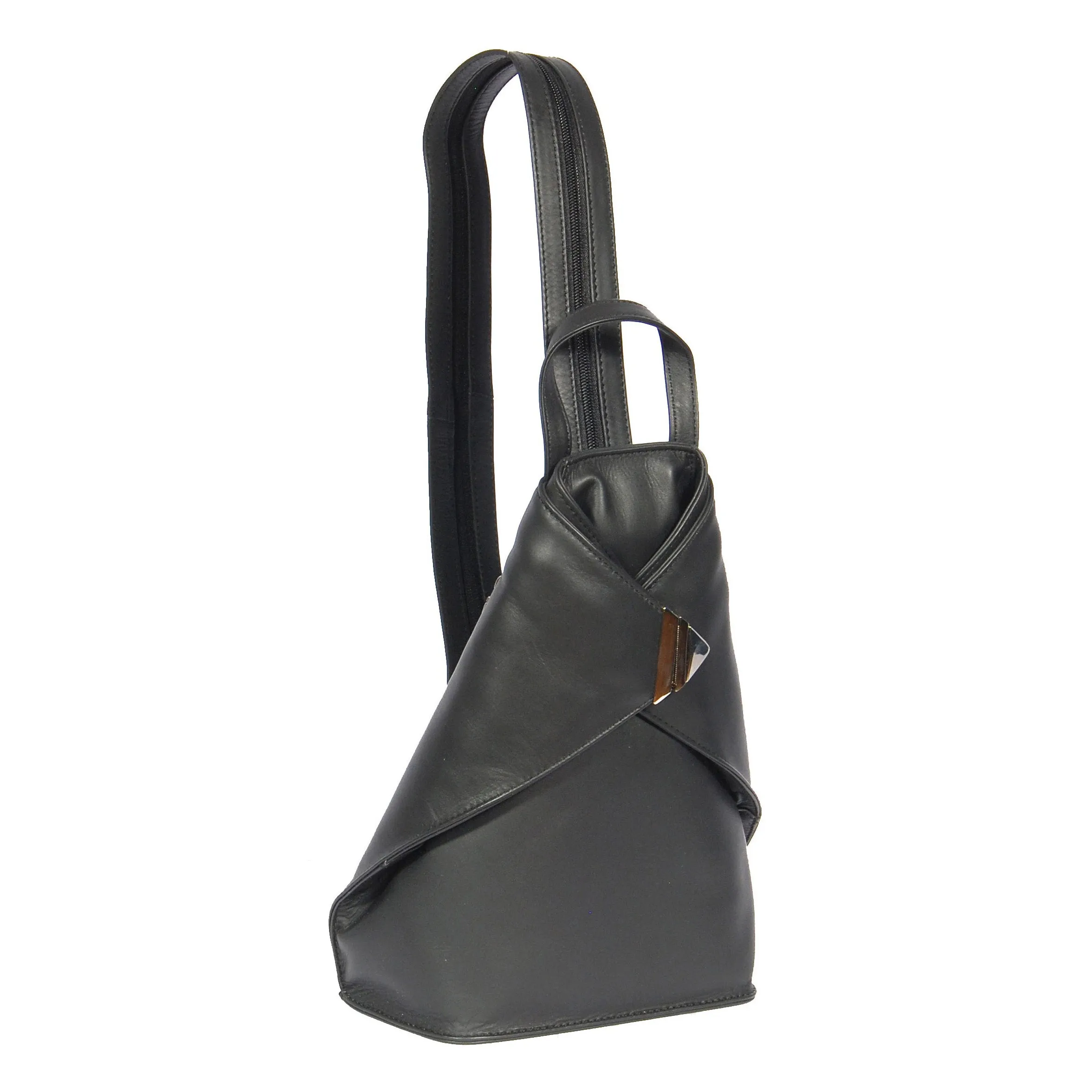 DR381 Small Travel Leather Backpack Black