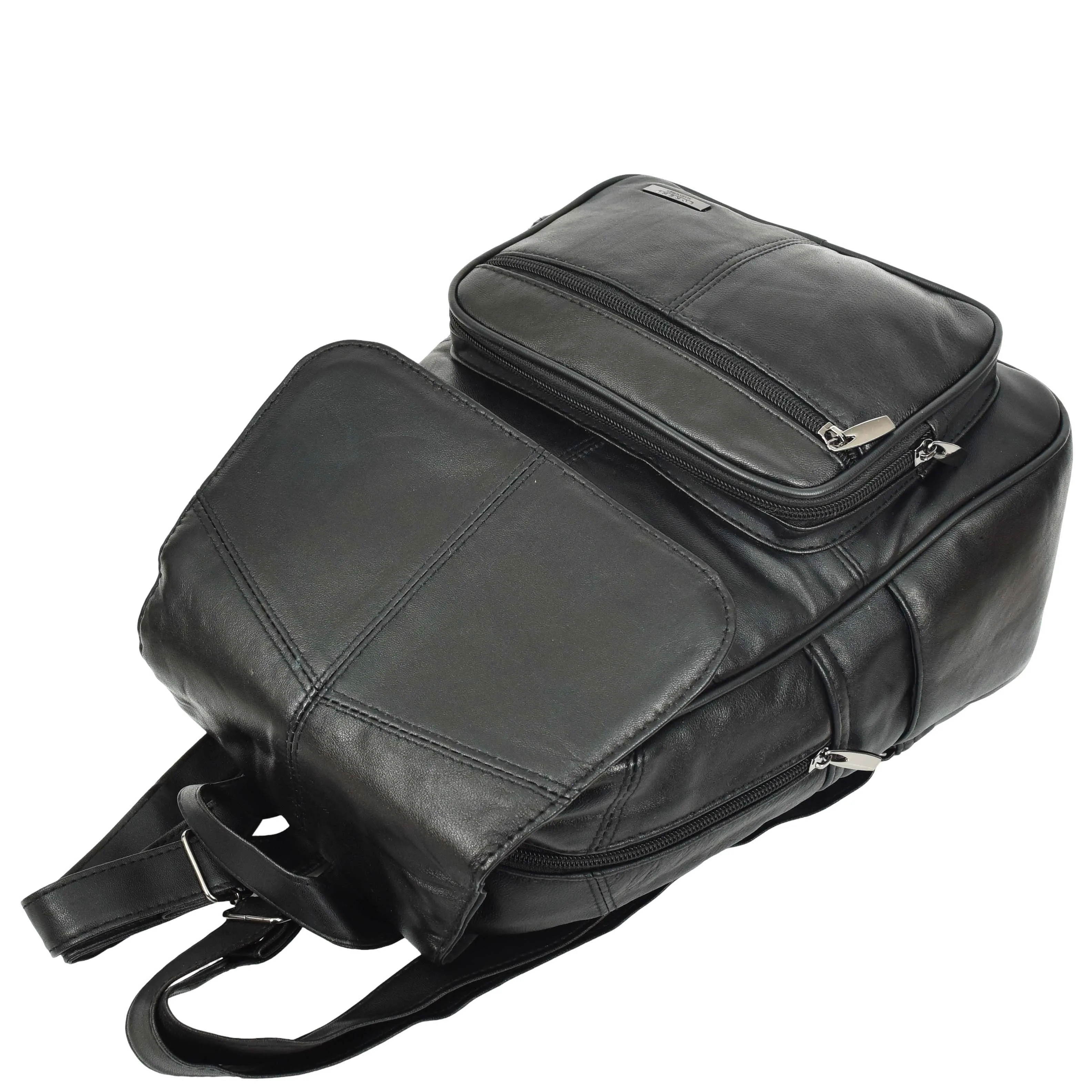 DR671 Women's Organiser Bag Genuine Leather Backpack Black