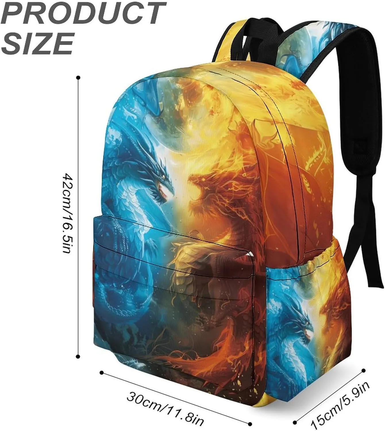 Dragon Backpack Cool Toddler Backpacks for Boys Kids 16.5 Inch Cartoon Dragon SchoolBag for Travel