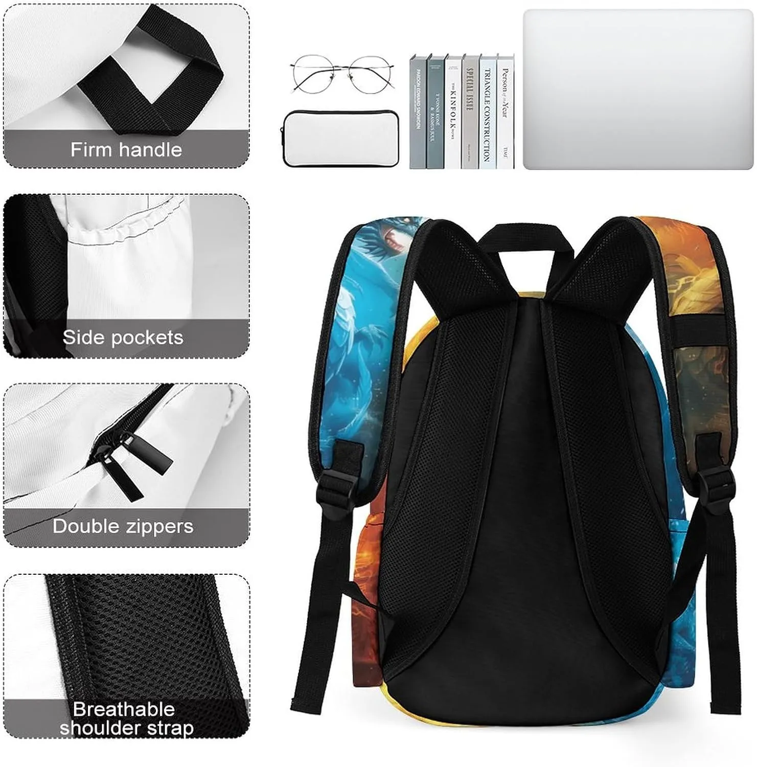 Dragon Backpack Cool Toddler Backpacks for Boys Kids 16.5 Inch Cartoon Dragon SchoolBag for Travel
