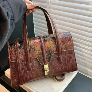 Dual Design Leatherette Handbag