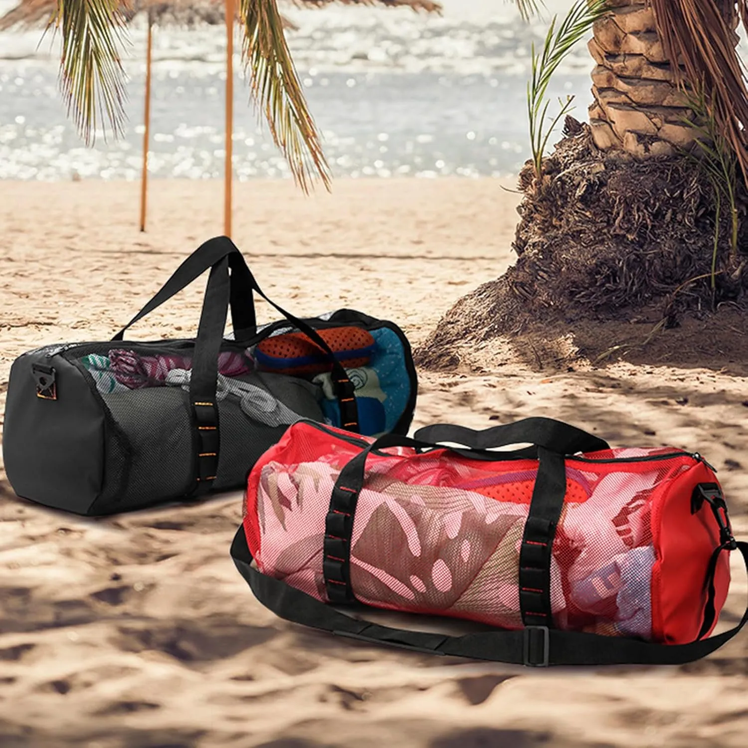 Duffels Diving Bag Scubas Bag Diving Equipment Foldable Diving Bag Zippers Heavy Duty Meshes Handbag for Diving Sports