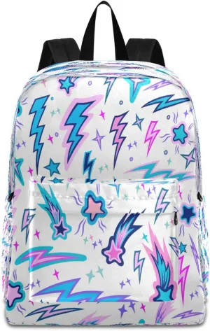 Dussdil Lightning Meteor Kids Backpack Boys Girls Backpacks School Bags Bookbag Laptop iPad Tablet Bag Daypack Large Travel Sports Bags