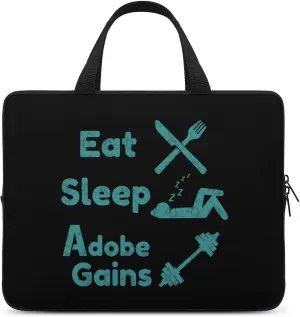 Eat Sleep Gains Repeat Laptop Sleeve Portable Waterproof Computer Bag Pouch Handbag Protective Sleeve