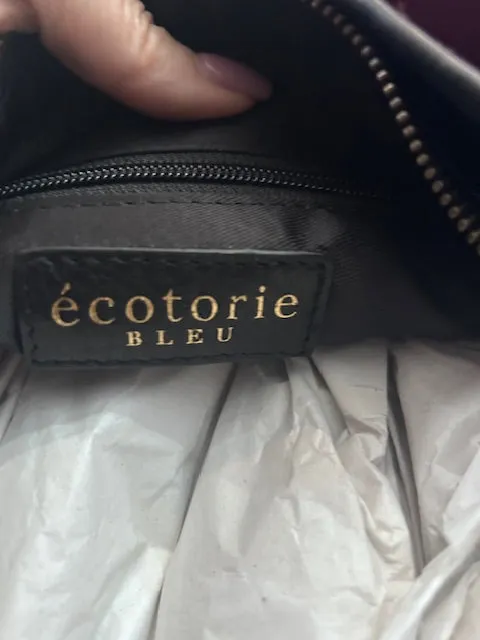 Ecotorie Blue Black Leather Handbag
