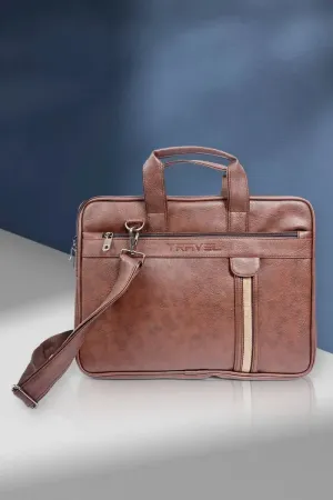 Elite Leatherette Laptop Bag for Men( Brown )