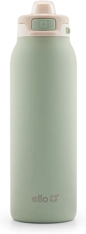 Ello Pop & Fill Stainless Steel Water Bottle with Quick Fill Technology, Double Walled Vacuum Insulated Metal, Leak Proof Locking Lid, Sip & Chug, BPA Free, Holiday Gift for Him Her, 22oz, 32oz, 40oz
