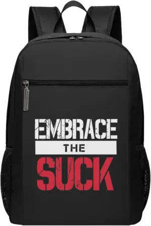Embrace The Suck Travel Laptop Backpack, Business Anti Theft Slim Sturdy Laptops Backpacks, College Computer Bag Gift for Men & Women Fits 17 Inch Notebook,Black