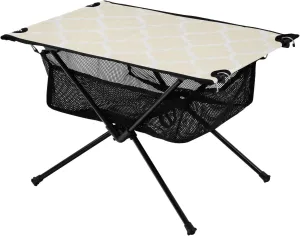 Emelivor Beige Geometric Morocco Folding Camping Table Portable Beach Table with Carry Bag Small Craft Table for Camping Picnic Garden Fishing Hiking