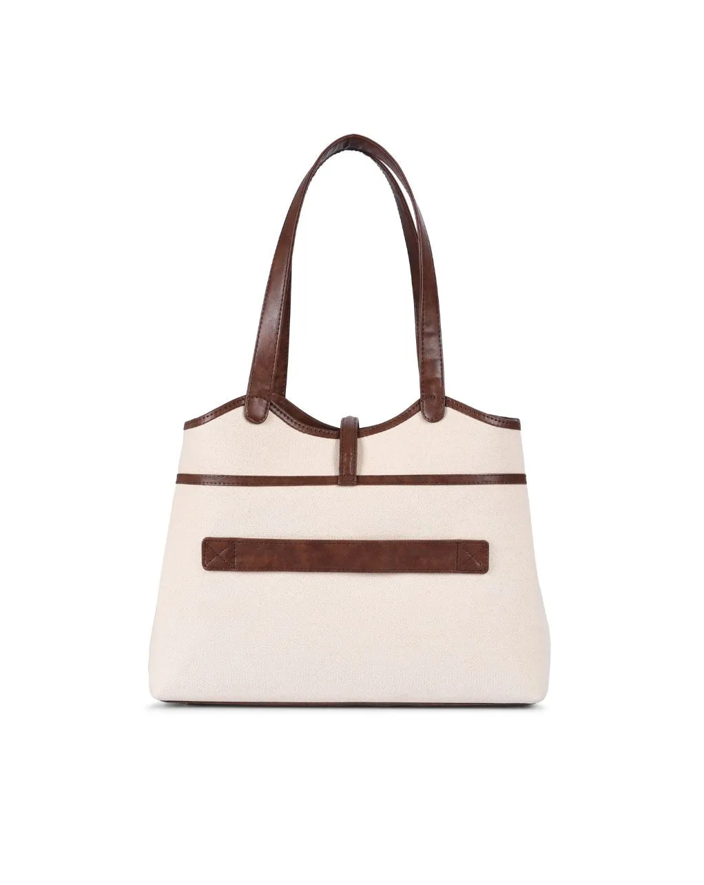 EMILY TOTE BAG | BEIGE & BROWN | MEDIUM