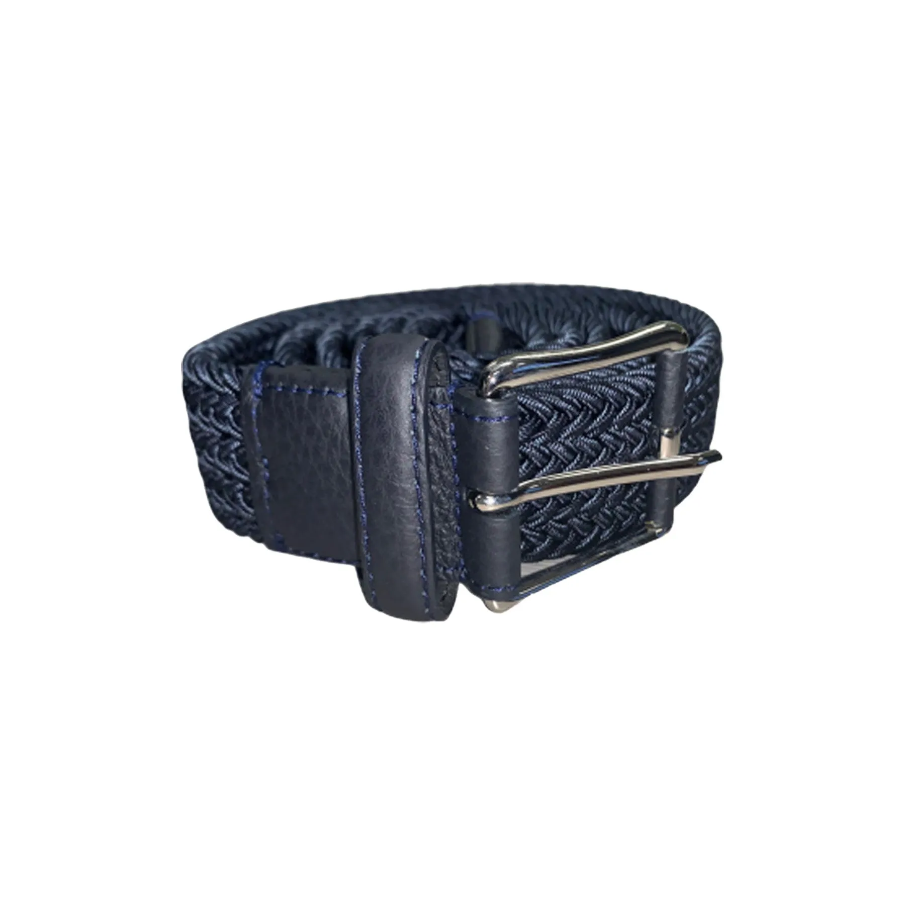 Ermenegildo Zegna Men's Braided Leather and Cotton Weave Belt