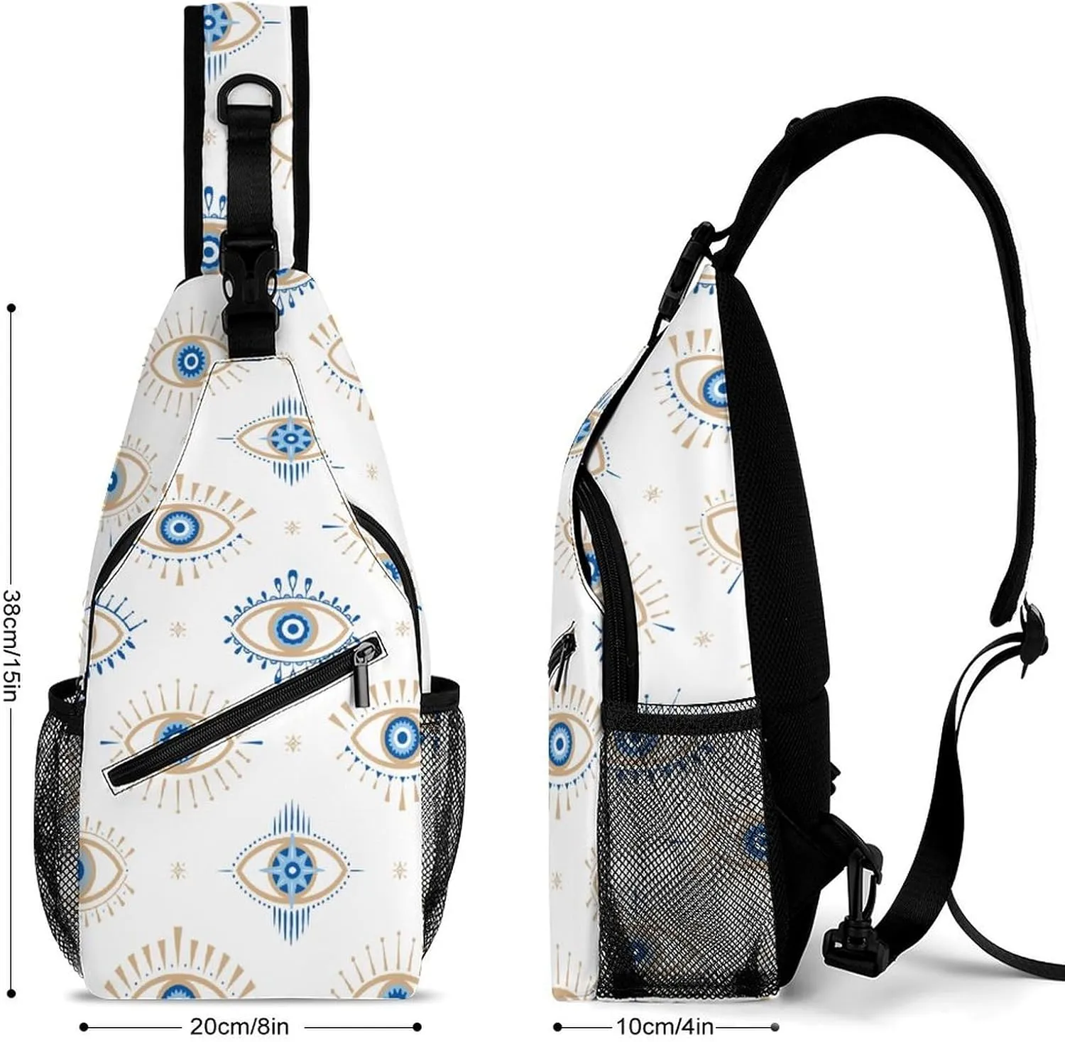 Evil-Eye Sling Backpack Men Woman Crossbody Backpack Chest Bag Running Daypack Shoulder Bag Small Cross Body Bags Leisure Backpacks