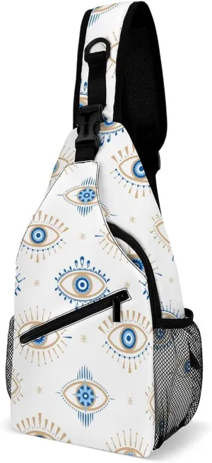 Evil-Eye Sling Backpack Men Woman Crossbody Backpack Chest Bag Running Daypack Shoulder Bag Small Cross Body Bags Leisure Backpacks