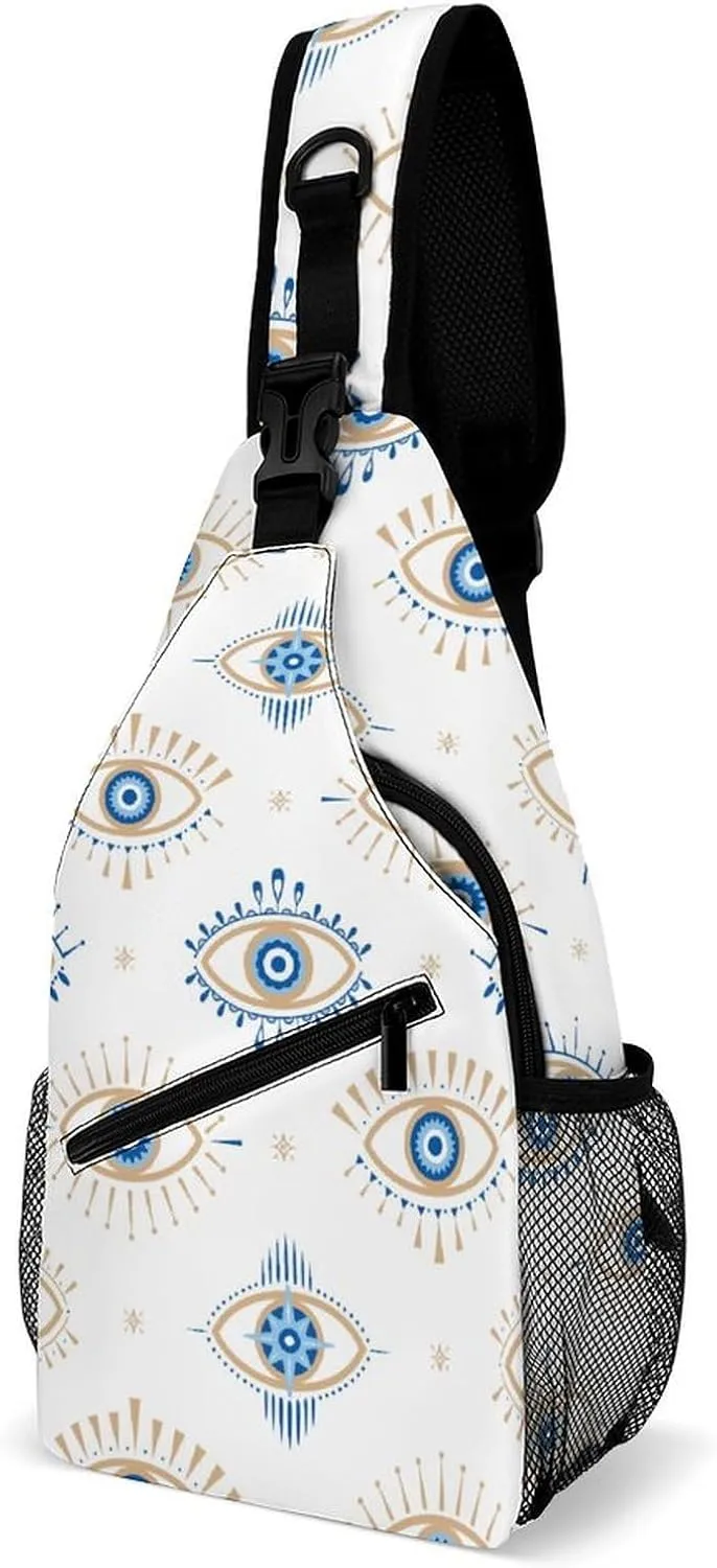 Evil-Eye Sling Backpack Men Woman Crossbody Backpack Chest Bag Running Daypack Shoulder Bag Small Cross Body Bags Leisure Backpacks