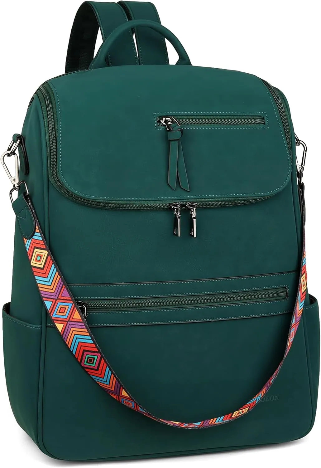 FADEON Laptop Backpack for Women Leather Travel Backpack with Laptop Compartment, Designer Ladies Computer Backpacks Green