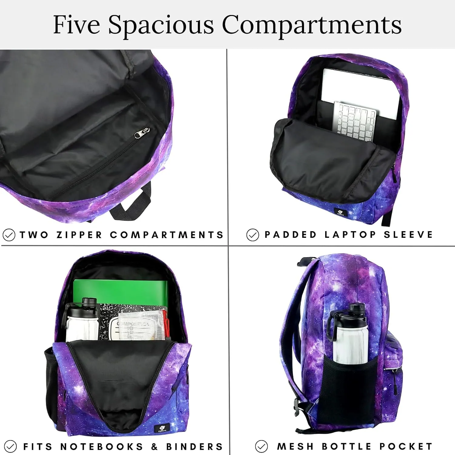 Fenrici Kids Backpacks for Girls, Boys, Kids' Bookbags with Padded Laptop Compartment, Durable, Large Capacity, 17 Inch