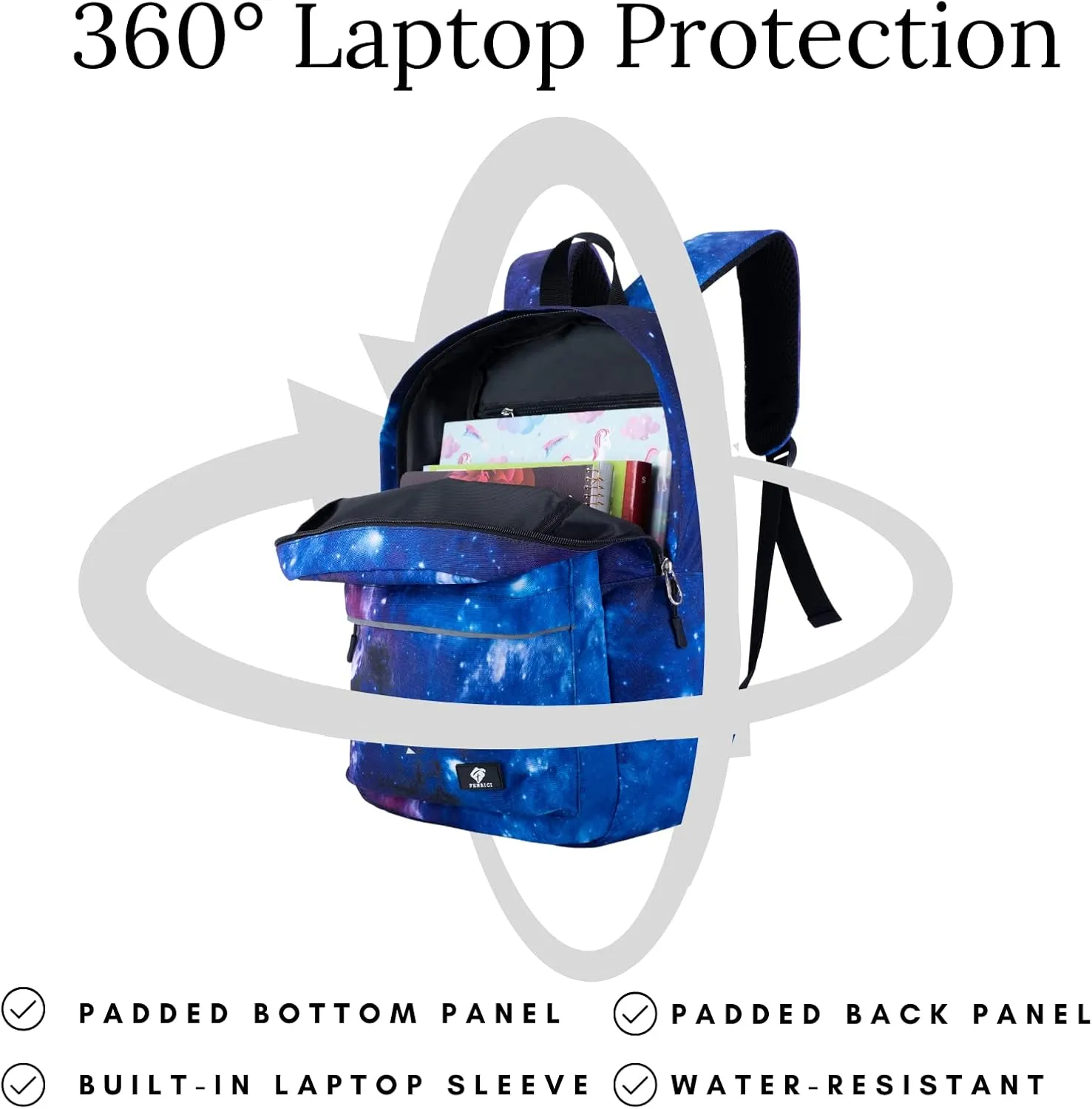 Fenrici Kids Backpacks for Girls, Boys, Kids' Bookbags with Padded Laptop Compartment, Durable, Large Capacity, 17 Inch