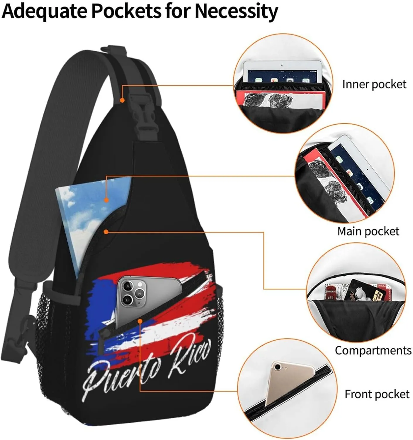 Filipino Philippine Flag Sling Bag Casual Chest Bags Adjustable Crossbody Bag Shoulder Backpack For Travel Hiking