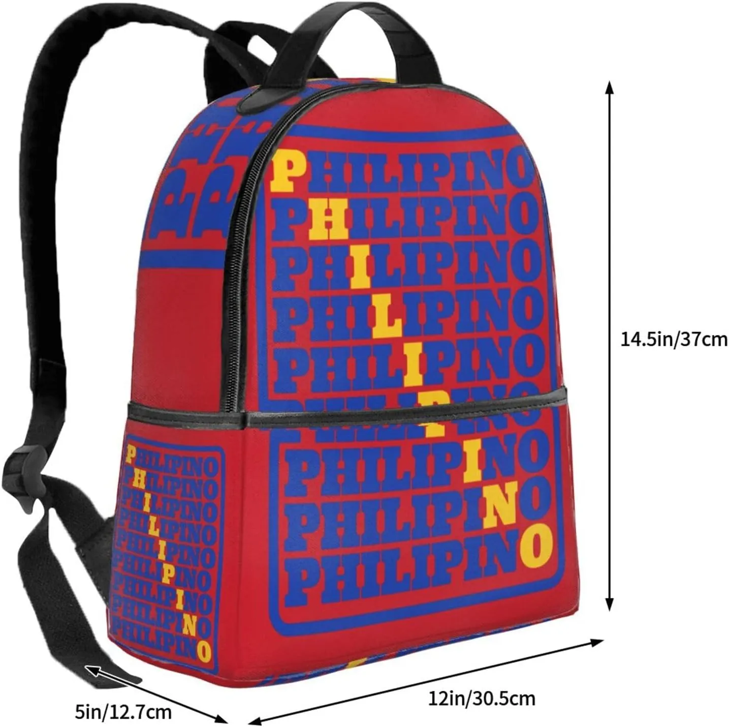 Filipino Philippines Flag Casual Backpacks Laptop Backpack Carry-on Daypack Sports Travel Rucksack Lightweight Working Bag for Outdoor Hiking Cycling Walking