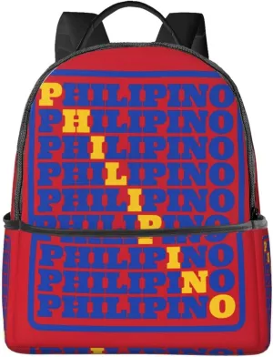 Filipino Philippines Flag Casual Backpacks Laptop Backpack Carry-on Daypack Sports Travel Rucksack Lightweight Working Bag for Outdoor Hiking Cycling Walking