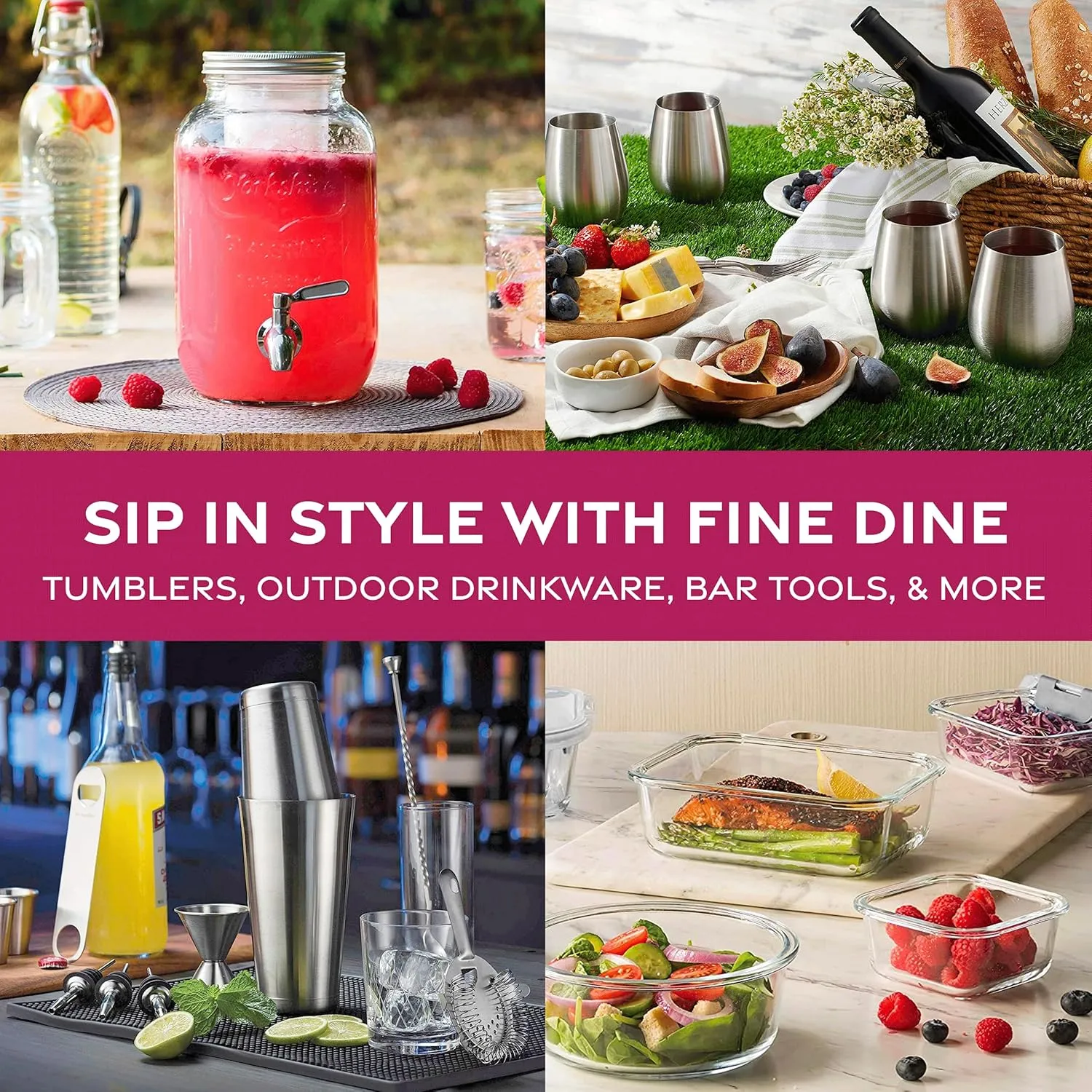 FineDine Water Bottle - Stainless Steel Insulated Water Bottle with Straw Lid, Flip Lid & Wide-Mouth Cap - Keeps Hot and Cold - 40 Oz / 1.18L - Dreamy Purple