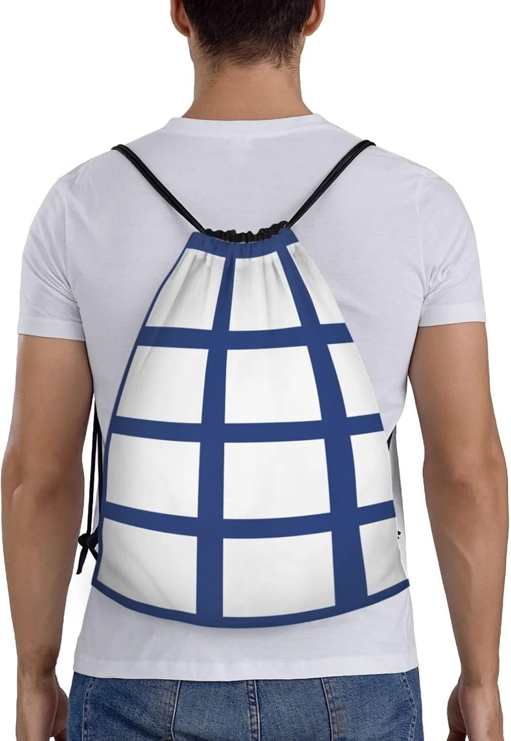 Finnish Flag Stylish Drawstring Backpacks Cinch Bags, Gym Cinch Bag Polyester String Bag For Men Women
