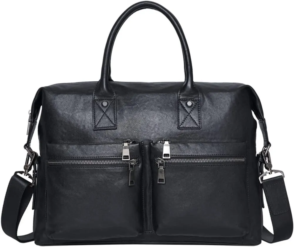 First Layer Cowhide Leather Men's Briefcase Business Large Capacity Men's Bag Cowhide Shoulder Cross Bag
