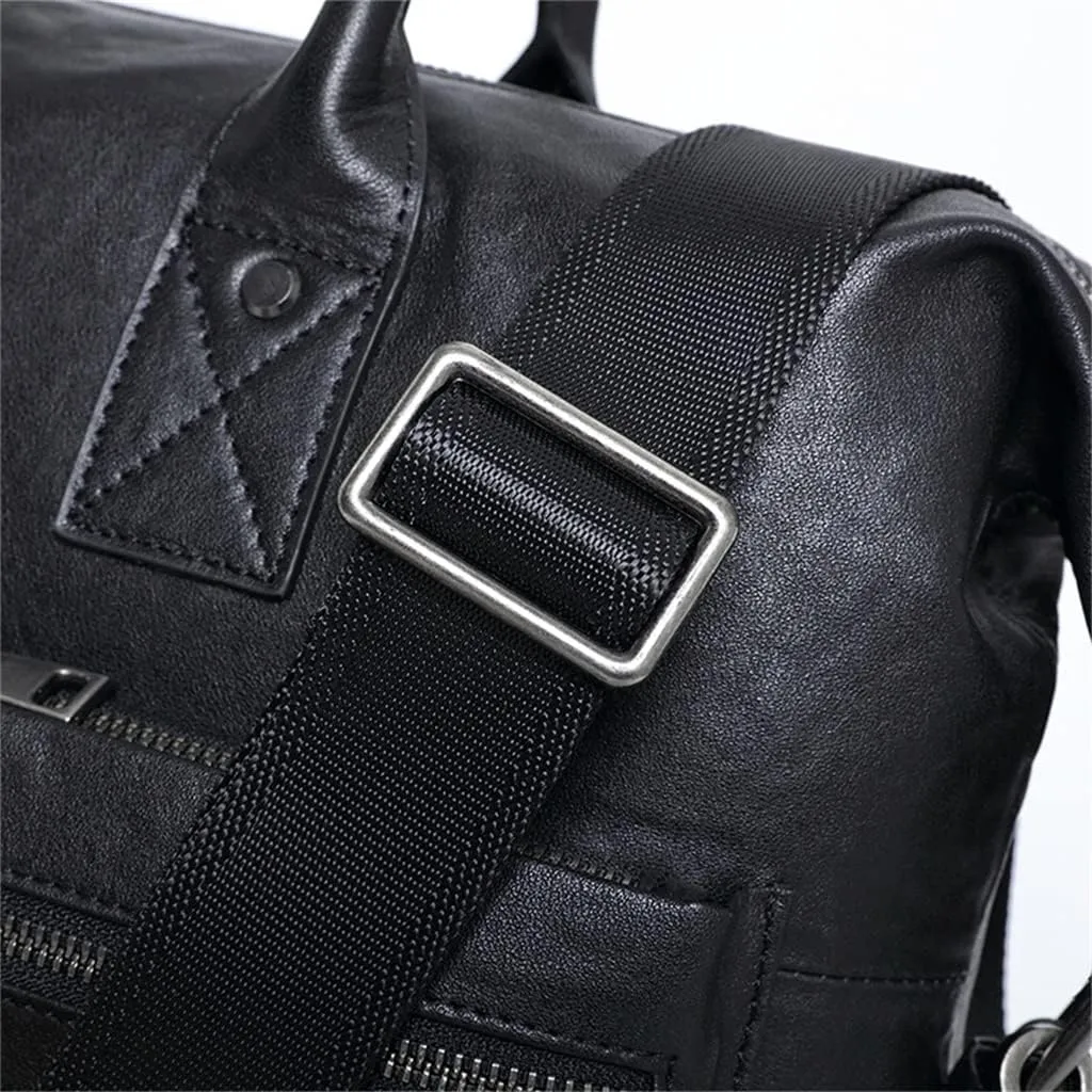 First Layer Cowhide Leather Men's Briefcase Business Large Capacity Men's Bag Cowhide Shoulder Cross Bag
