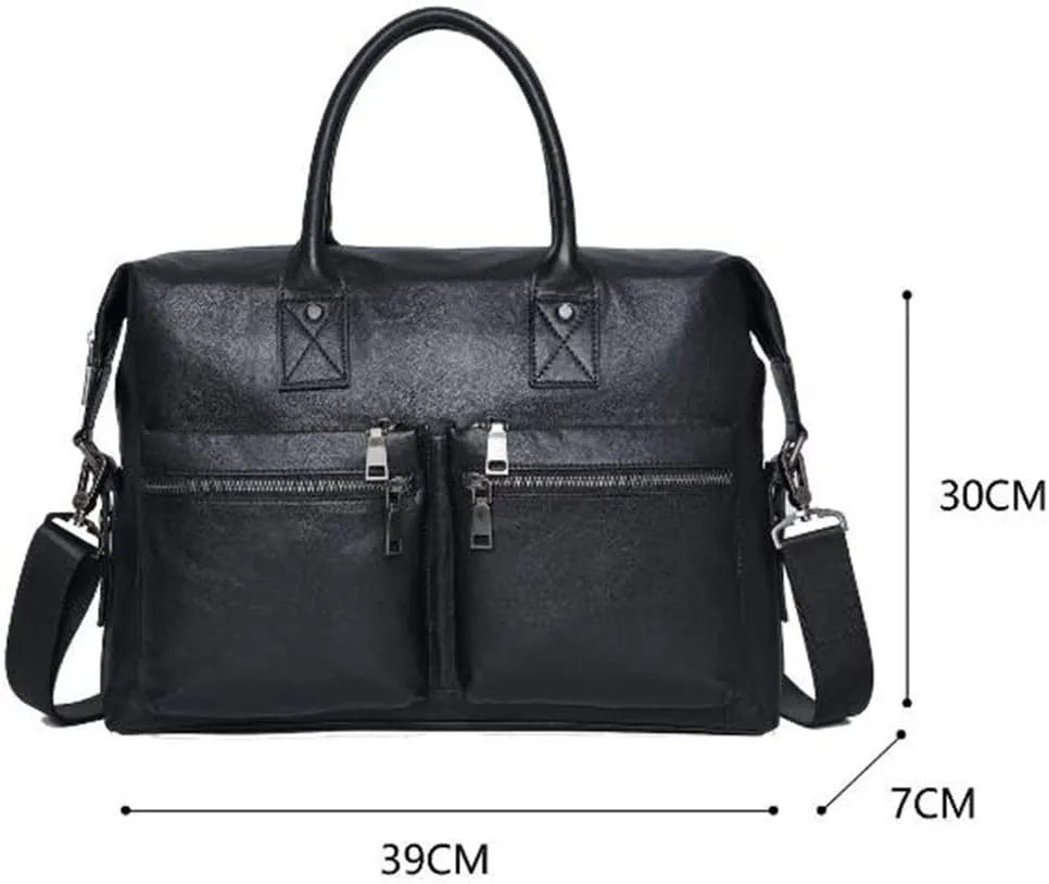 First Layer Cowhide Leather Men's Briefcase Business Large Capacity Men's Bag Cowhide Shoulder Cross Bag