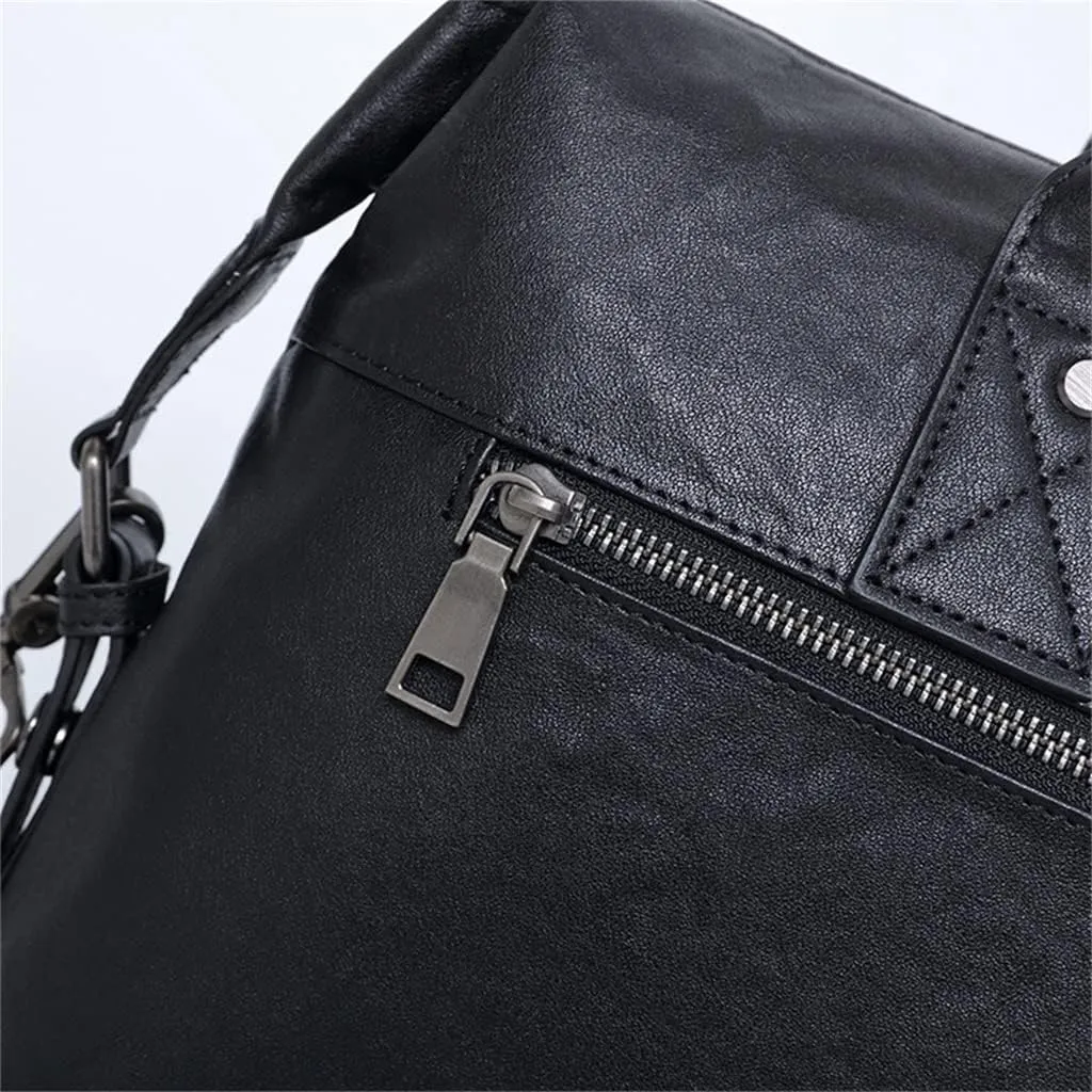 First Layer Cowhide Leather Men's Briefcase Business Large Capacity Men's Bag Cowhide Shoulder Cross Bag