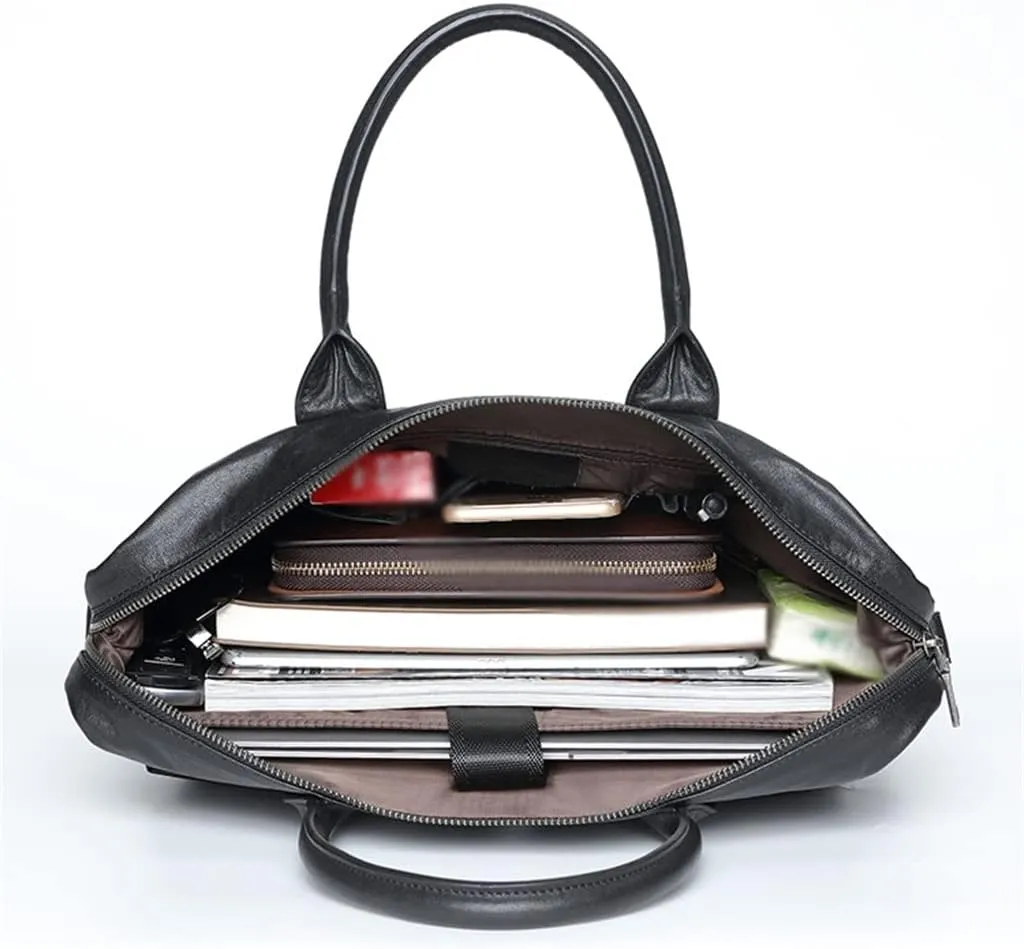 First Layer Cowhide Leather Men's Briefcase Business Large Capacity Men's Bag Cowhide Shoulder Cross Bag