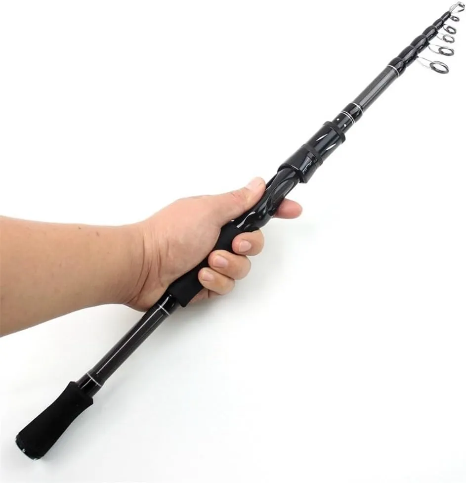 Fishing Pole Carbon Shock Absorbing Spinning Rod Ultra Light Short Section Fishing Pole for Travel Saltwater Freshwater Fishing