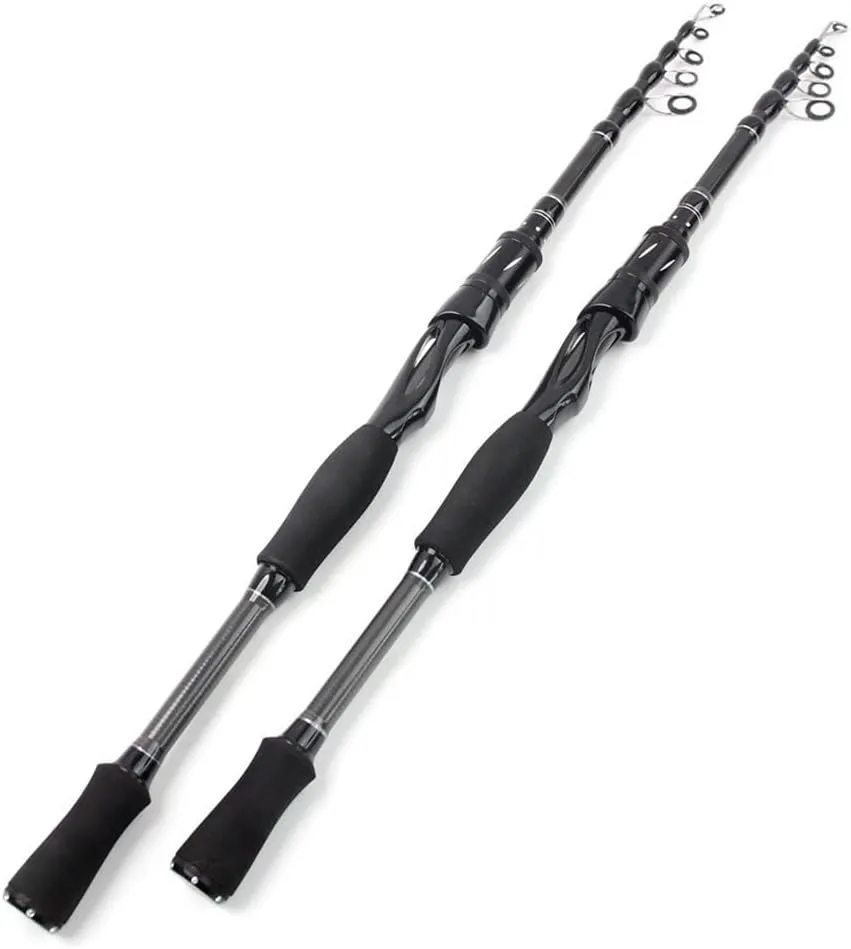 Fishing Pole Carbon Shock Absorbing Spinning Rod Ultra Light Short Section Fishing Pole for Travel Saltwater Freshwater Fishing